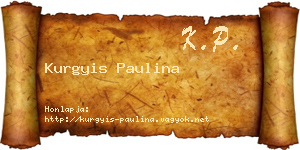 Kurgyis Paulina névjegykártya